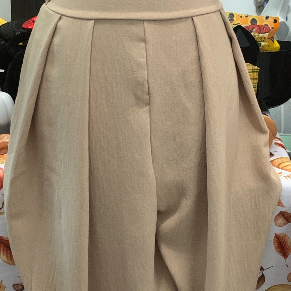 Elegant Cream Wide Leg Pants